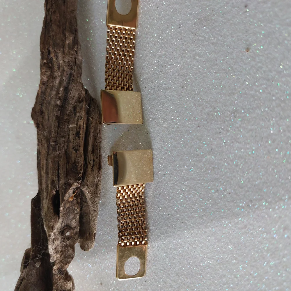 Dante Gold Mesh Cuff Links with Textured Design, Estate Jewelry, Vintage
